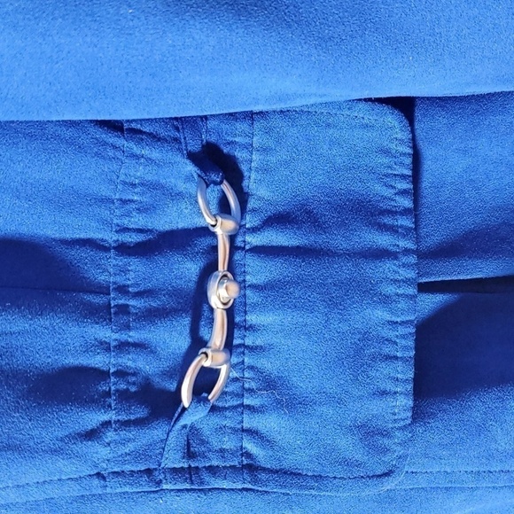 Studio Works- Womens Royal blue Blazer Suit Coat Silver Hardware Sz.12 - Picture 2 of 6